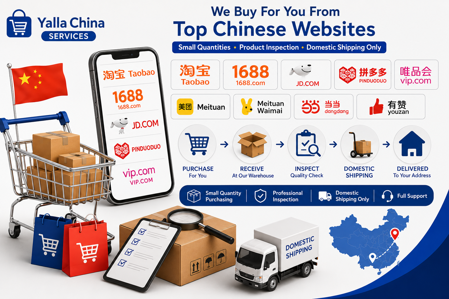 Buy from Chinese websites and inspect the goods for yourself